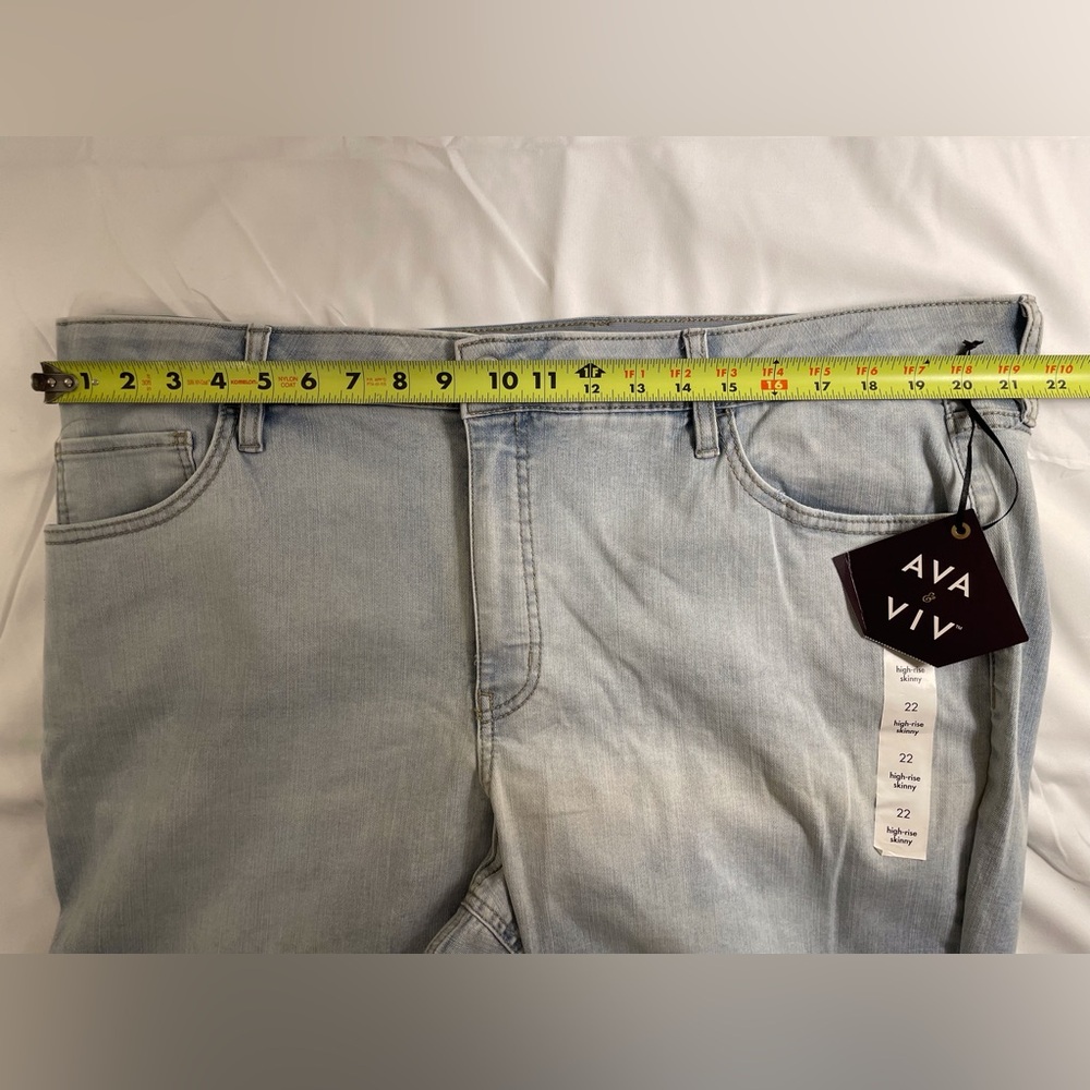 Ava & Viv Jeans High Rise Skinny Light Wash Size 22 Plus Size - Picture 8 of 15